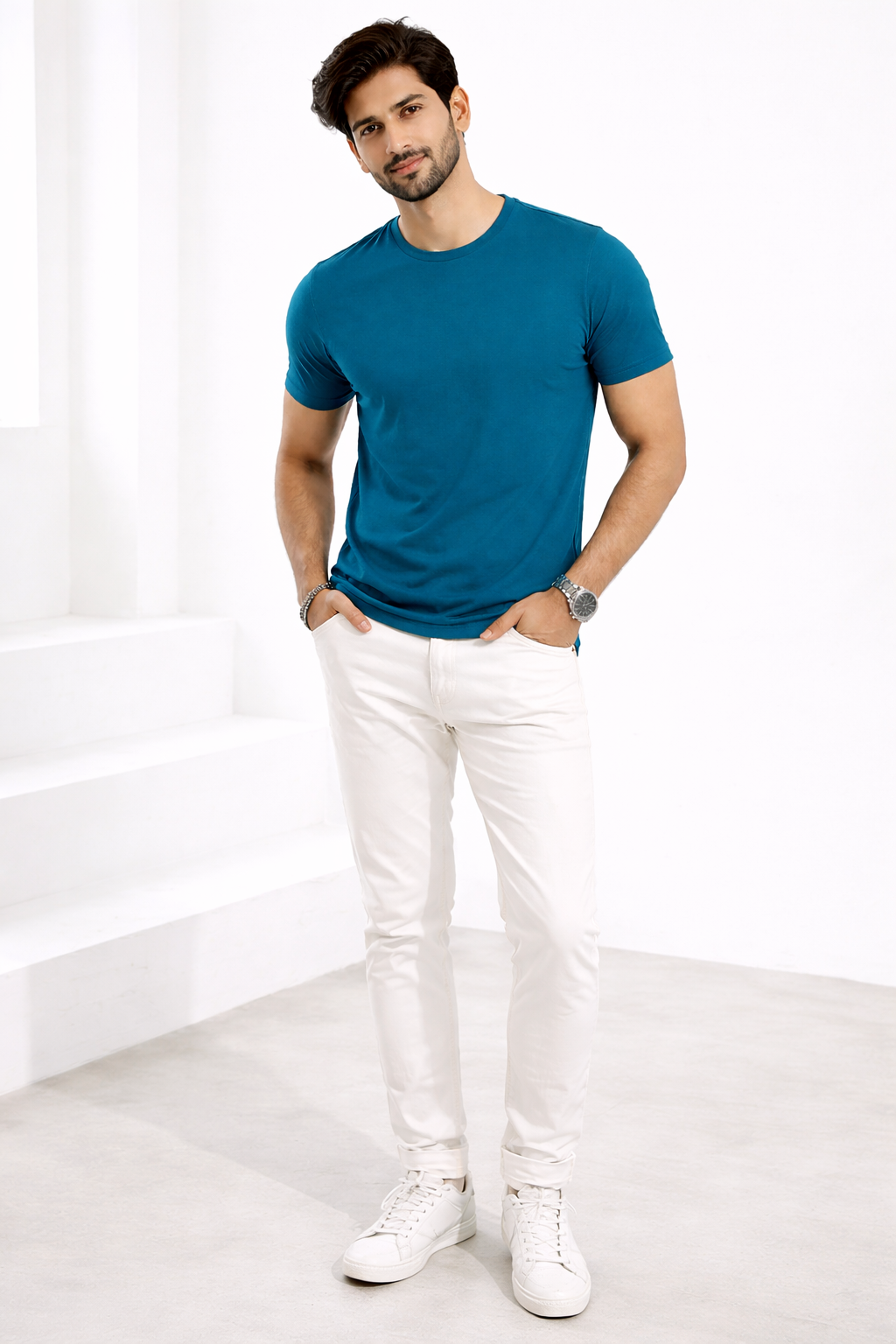 Men's Peacock Blue T-Shirt