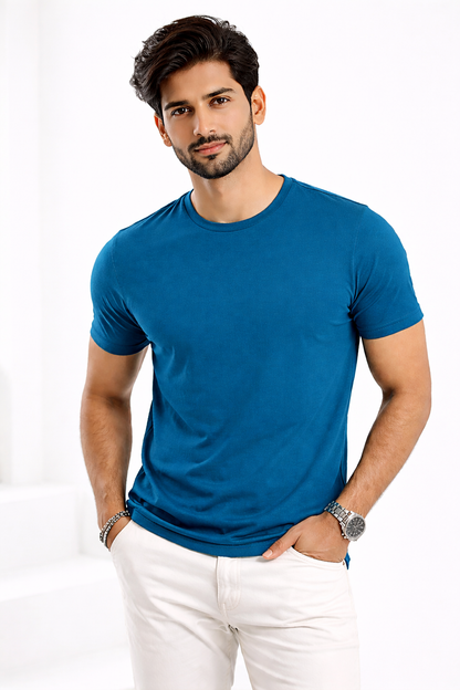 Men's Peacock Blue T-Shirt